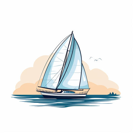 Sailboat Clipart: Minimalist Art Style, 4K & SVG – IMAGELLA