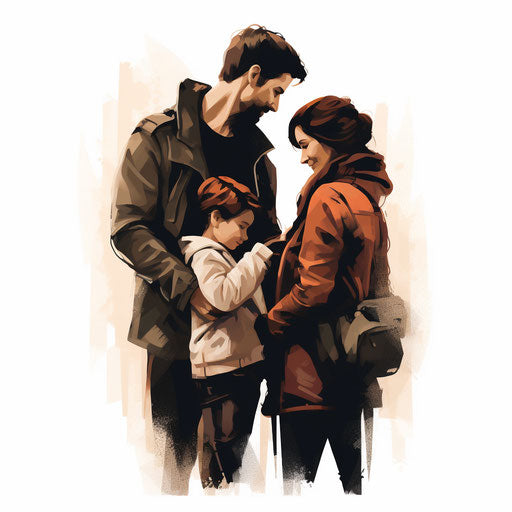 Chiaroscuro Art Styled Family Png Graphics: Vector, 4K