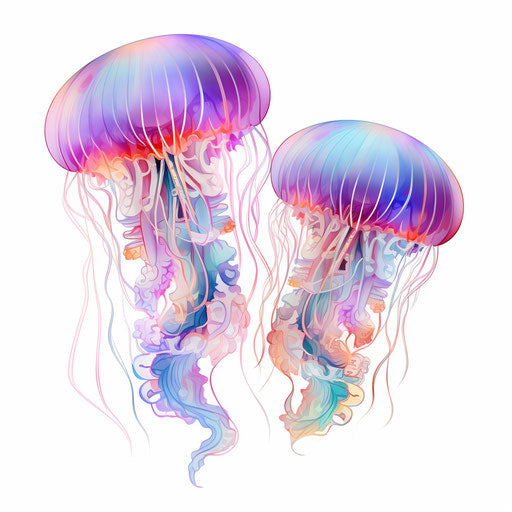 Jellyfish Clipart in Pastel Colors Art Style Graphics: High-Res 4K ...