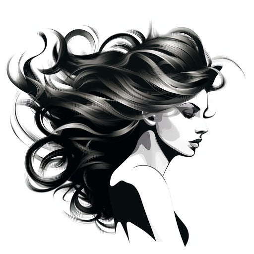 Chiaroscuro Art Styled Hair Graphics: Vector, 4K