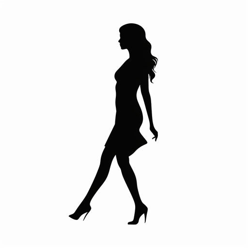 Woman Silhouette Png Clipart in Minimalist Art Style: Vector & 4K ...