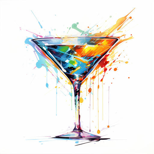 4K Vector Martini Glass Clipart in Oil Painting Style – IMAGELLA