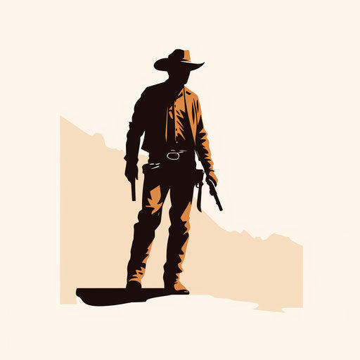 High-Res 4K Cowboy Clipart in Minimalist Art Style – IMAGELLA