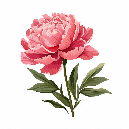 Peony Clipart in Minimalist Art Style: Vector & 4K – IMAGELLA