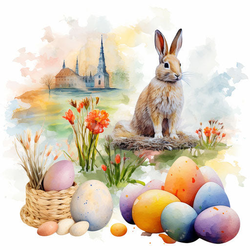 Easter Images Clipart in Impressionistic Art Style Artwork: 4K Vector & PNG