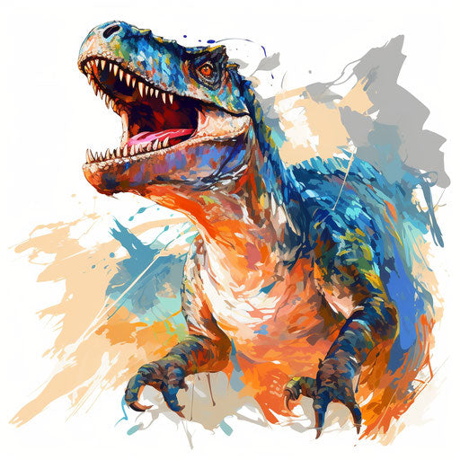 Dinosaur Clipart in Impressionistic Art Style Artwork: HD Vector & 4K ...