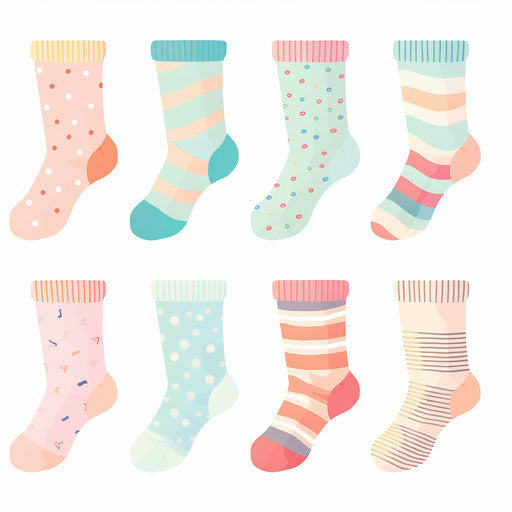 Socks Clipart in Pastel Colors Art Style: Vector & 4K – IMAGELLA