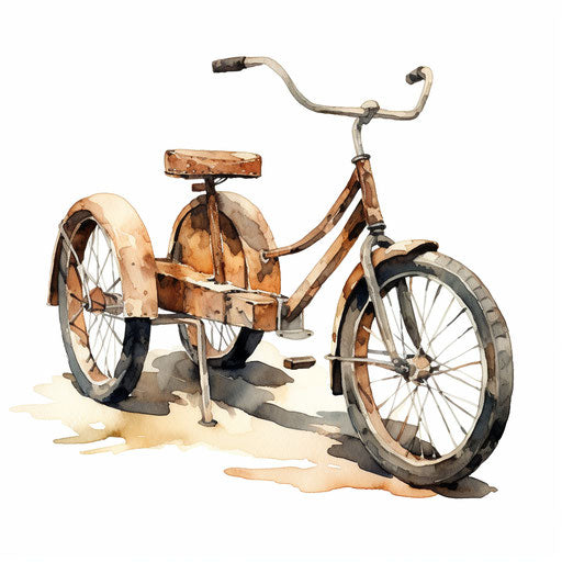 Vector & 4K Tricycle Clipart in Oil Painting Style