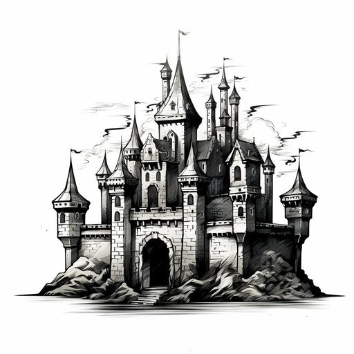 4K Castle Clipart in Chiaroscuro Art Style: Vector & SVG – IMAGELLA