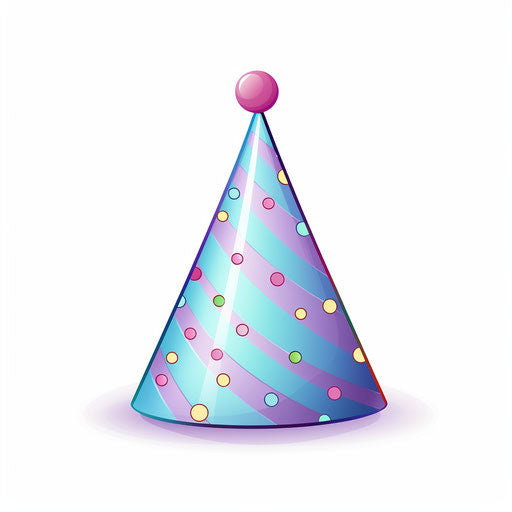 Party Hat Clipart in Pastel Colors Art Style Vector Art: EPS, SVG, 4K ...