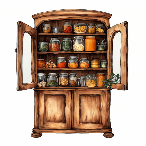 4K Vector Cupboard Clipart in Oil Painting Style
