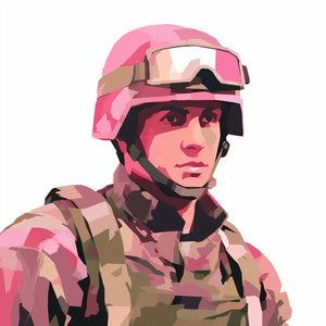 4K Vector Soldier Clipart in Pastel Colors Art Style