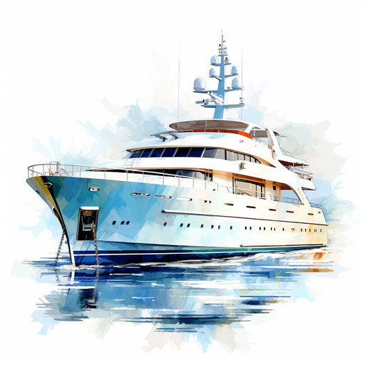 Yacht Clipart in Oil Painting Style: 4K Vector Clipart – IMAGELLA