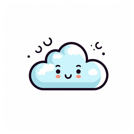 High-Res Cloud Cartoon Png Clipart in Minimalist Art Style Art: 4K ...