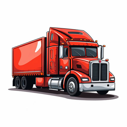 Vector & 4K Semi Truck Clipart in Minimalist Art Style – IMAGELLA