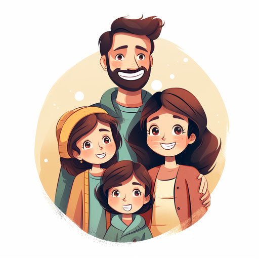 4K My Family Clipart in Minimalist Art Style: Vector & SVG – IMAGELLA