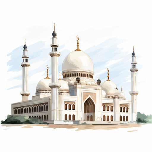 4K Masjid Clipart in Oil Painting Style: Vector & SVG – IMAGELLA