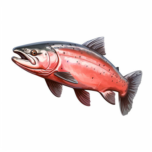 Salmon Clipart in Oil Painting Style: 4K Vector Art – IMAGELLA