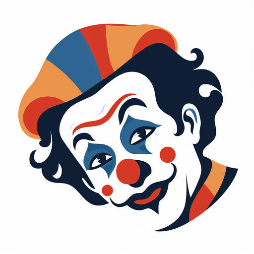 Clown Image in Minimalist Art Style: Vector Clipart in 4K – IMAGELLA