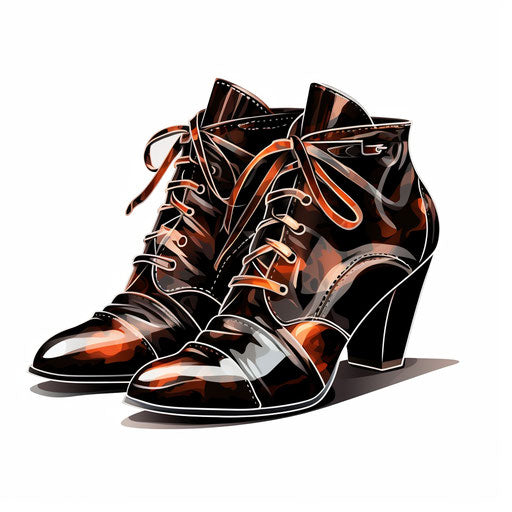 4K Vector Shoes Clipart in Chiaroscuro Art Style