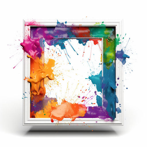 4K Vector Picture Frame Clipart in Impressionistic Art Style