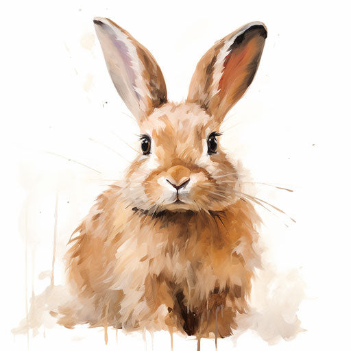 Bunny Clipart in Oil Painting Style Artwork: 4K Vector & PNG – IMAGELLA