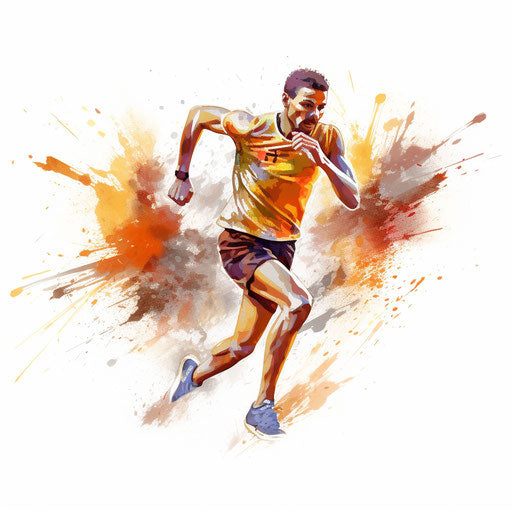 Vector & 4K Running Clipart in Oil Painting Style – IMAGELLA