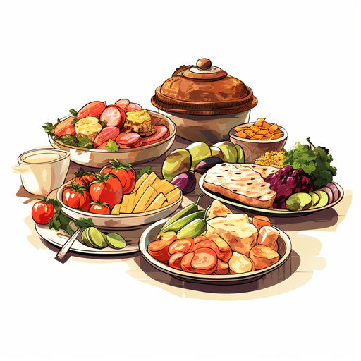 4K Potluck Clipart in Chiaroscuro Art Style: Vector & SVG – IMAGELLA