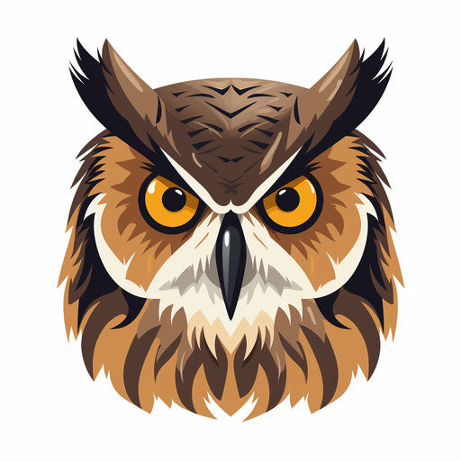 High-Res 4K Owl Clipart in Minimalist Art Style