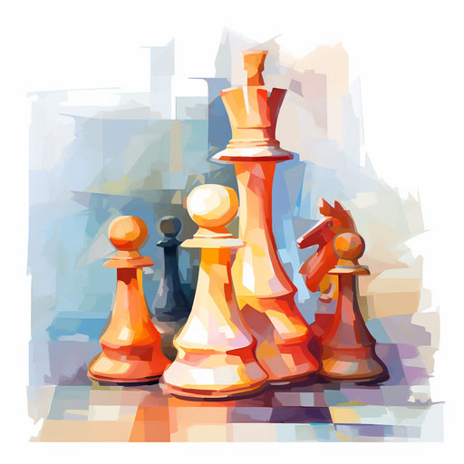Chess Clipart in Impressionistic Art Style Artwork: Vector, PNG, 4K