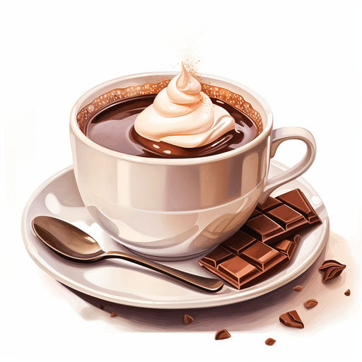 Hot Chocolate Clipart in Oil Painting Style Art: High-Res 4K & Vector ...