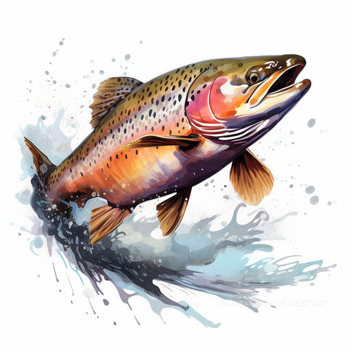 Trout Clipart in Oil Painting Style: HD Vector & 4K – IMAGELLA