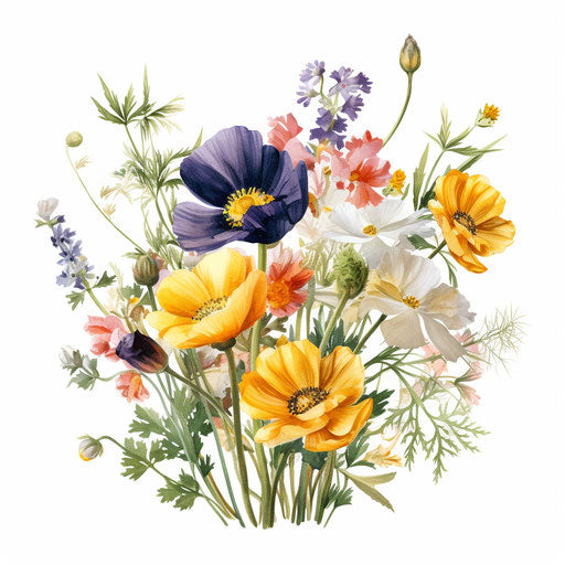 4K Wildflower Clipart in Oil Painting Style: Vector & SVG – IMAGELLA