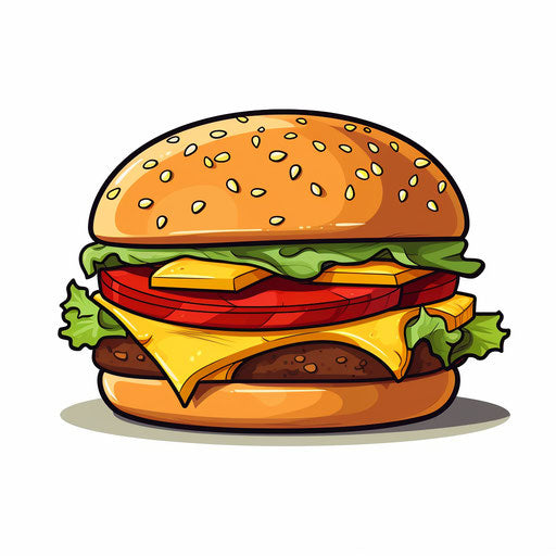 Cheeseburger Clipart in Minimalist Art Style: Vector & 4K – IMAGELLA