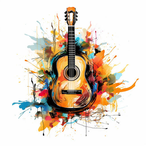 Guitar Clipart in Oil Painting Style Artwork: Vector, PNG, 4K – IMAGELLA