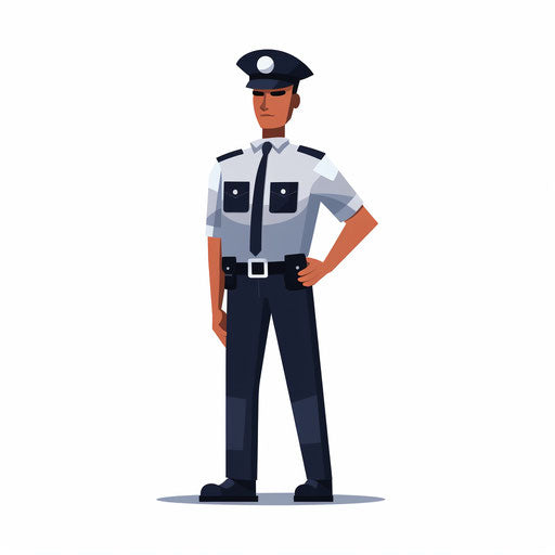 Vector & 4K Security Guard Clipart in Minimalist Art Style