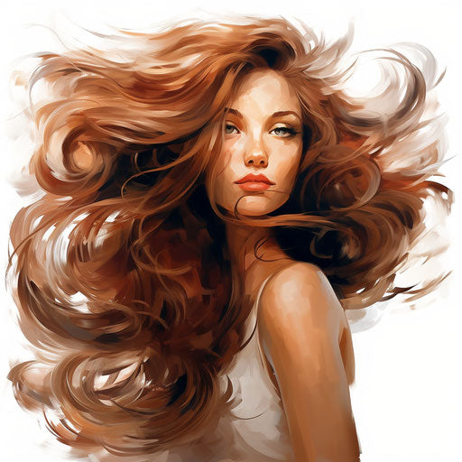Hair Image in Oil Painting Style: Vector Clipart in 4K
