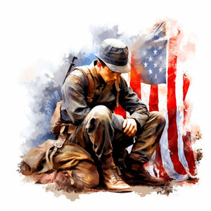 Memorial Day Clipart in Oil Painting Style: Vector & 4K
