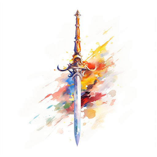 Ultra HD Sword Clipart in Impressionistic Art Style Style – IMAGELLA