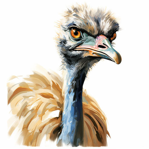 Ostrich Clipart in Oil Painting Style: 4K Vector Clipart – IMAGELLA