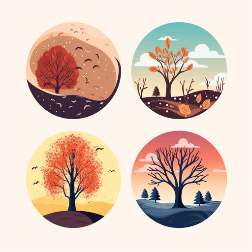 Minimalist Art Styled Seasons Graphics: 4K Vector Art – IMAGELLA