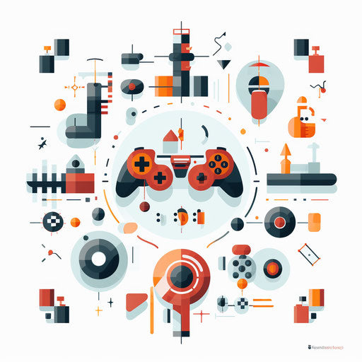 4K Game Clipart in Minimalist Art Style: Vector & SVG
