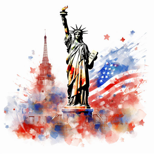 High-Res 4K Patriotic Clipart in Impressionistic Art Style – IMAGELLA