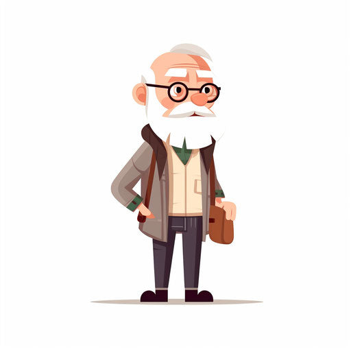 Grandpa Clipart in Minimalist Art Style Artwork: HD Vector & 4K – IMAGELLA