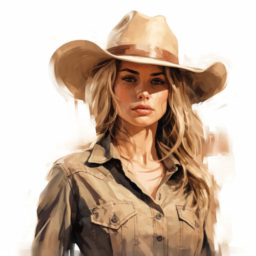 4K Cowgirl Clipart in Oil Painting Style: Vector & SVG – IMAGELLA