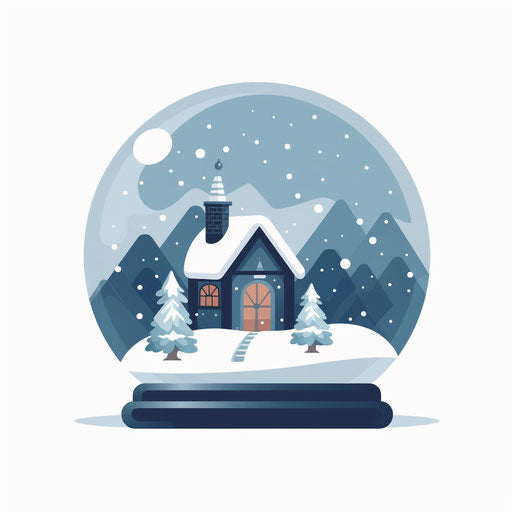 Snow Globe Clipart in Minimalist Art Style Artwork: 4K Vector & PNG ...