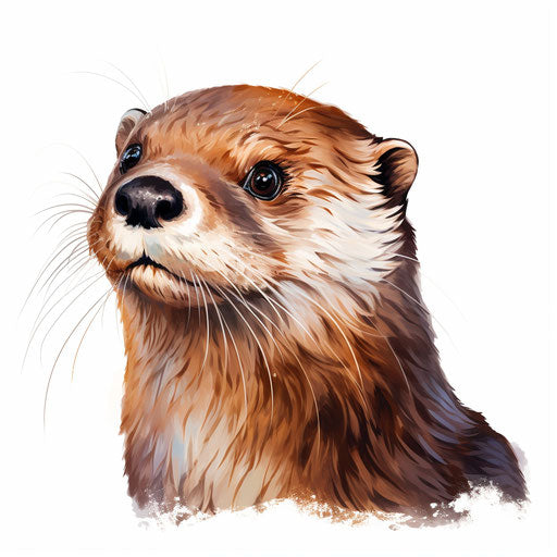 Otter Clipart: 4K & Vector in Chiaroscuro Art Style