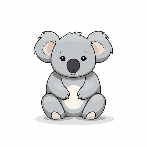 Koala Clipart in Minimalist Art Style: 4K & SVG – IMAGELLA