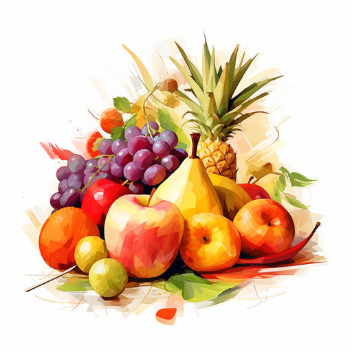 Fruits And Vegetables Clipart in Impressionistic Art Style: HD Vector ...