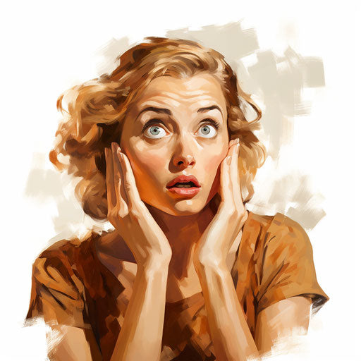 Surprise Clipart in Oil Painting Style Artwork: Vector, PNG, 4K